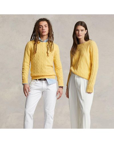 Polo Ralph Lauren L'iconica maglia in cashmere a trecce - Metallizzato