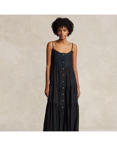 Polo Ralph Lauren Tiered Midi Dress Cover-up - Black