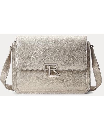 Ralph Lauren Collection Rl 888 Metallic Calf-suede Crossbody - Grey