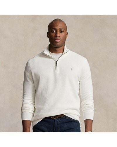 Ralph Lauren Große Größen - Pullover aus Baumwollpiqué - Weiß