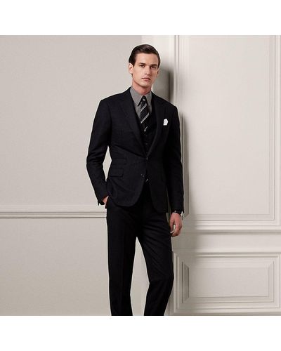 Ralph Lauren Purple Label Traje Gregory de 3 piezas de lana - Negro