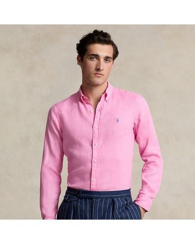 Polo Ralph Lauren Camisa de lino Slim Fit - Rosa