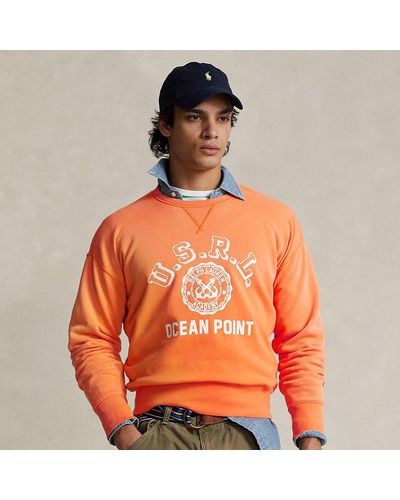 Polo Ralph Lauren Vintage Fleece Sweatshirt Met Graphic - Oranje
