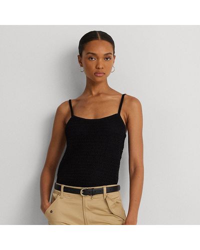 Lauren by Ralph Lauren Linen-blend Jumper Tank Top - Black