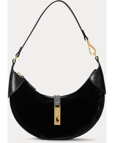 Polo Ralph Lauren Polo Id Velvet Mini Shoulder Bag - Black