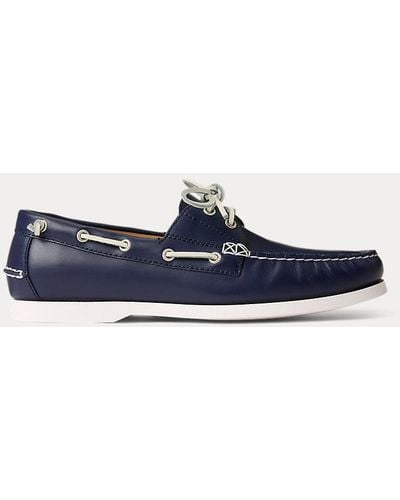 Polo Ralph Lauren Leather Merton Boat Shoes - Blue