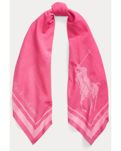 Polo Ralph Lauren Big Pony Cotton Scarf - Pink