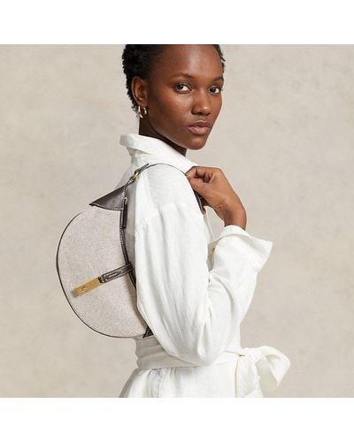 Polo Ralph Lauren Polo Id Canvas-leather Mini Shoulder Bag - White