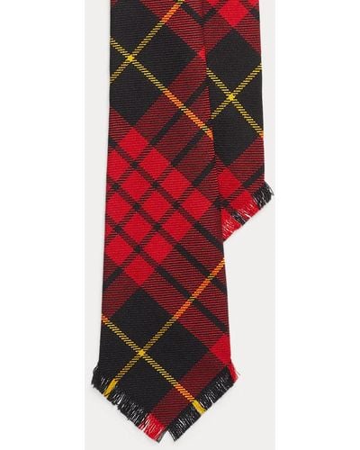 Polo Ralph Lauren Cravate tartan vintage en laine - Rouge