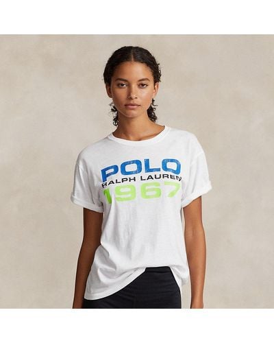 Polo Ralph Lauren Katoenen Jersey T-shirt Met Logo - Wit