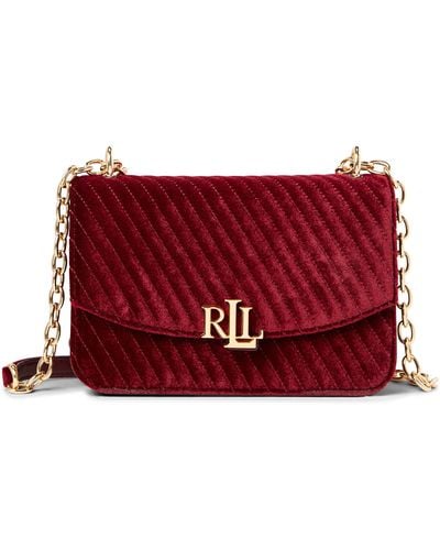 Ralph Lauren Velvet Madison Crossbody Bag - Red