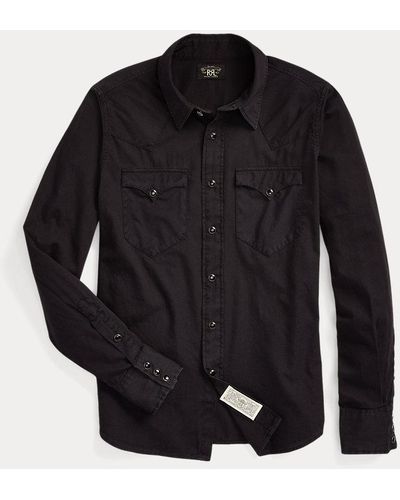 RRL Cotton Twill Western Shirt - Black