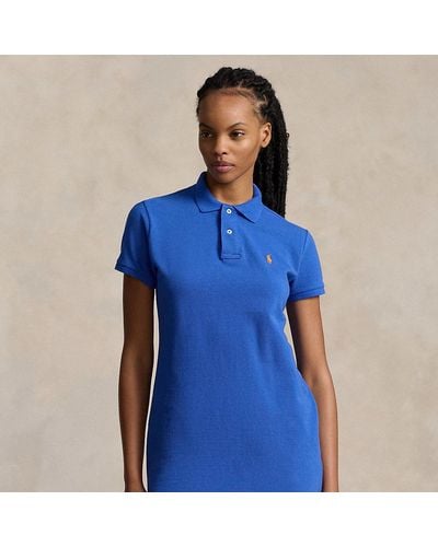 Ralph Lauren Katoenen Mesh Polo-jurk - Blauw