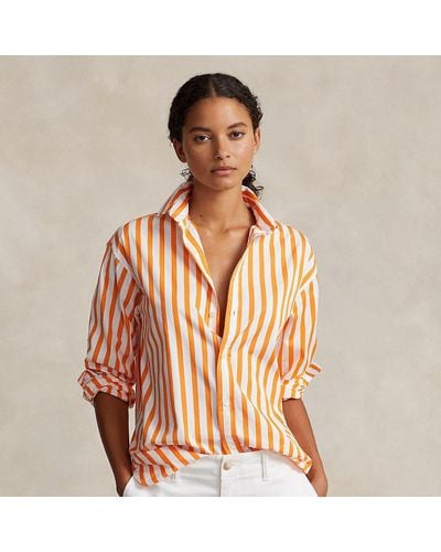 Ralph Lauren Relaxed Fit Striped Cotton Shirt - Brown