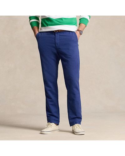 Ralph Lauren Taglie Plus - Pantaloni in lino e cotone Classic-Fit - Blu