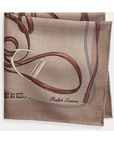 Ralph Lauren Purple Label Pañuelo de bolsillo de seda y cachemira - Marrón