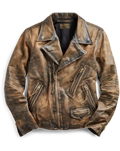 Rrl slim hotsell fit leather jacket
