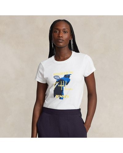 Polo Ralph Lauren Grafik-T-Shirt Wimbledon aus Jersey - Weiß