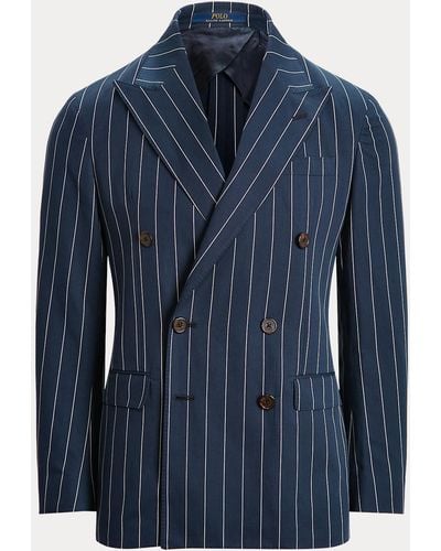 Polo Ralph Lauren Polo Soft Striped Twill Suit Jacket - Size 44 - Blue