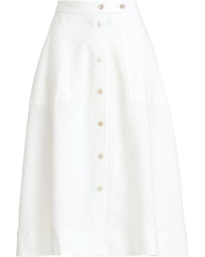 Polo Ralph Lauren Buttoned Linen Skirt - Multicolor