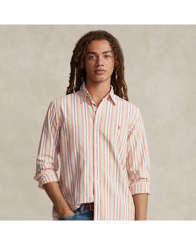 Polo Ralph Lauren Custom Fit Striped Oxford Shirt - Pink