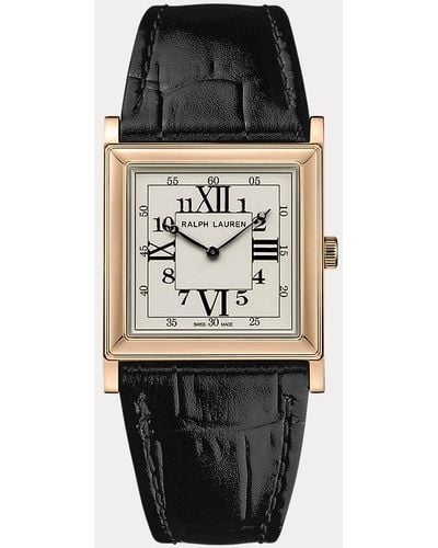 Ralph Lauren Reloj RL867 de oro rosa de 28 mm - Negro