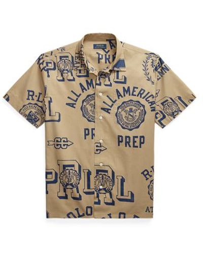Polo Ralph Lauren Classic Fit Cotton-linen Camp Shirt - Natural