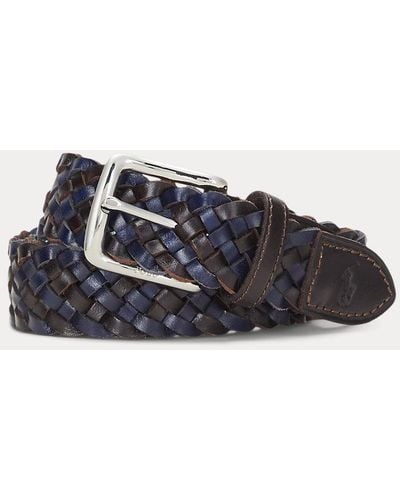 Polo Ralph Lauren Braided Leather Belt - Blue