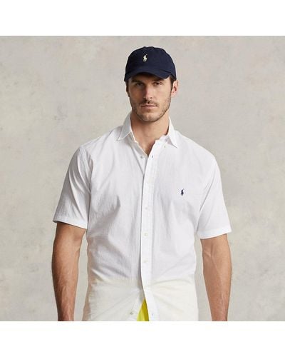 Ralph Lauren Große Größen - Seersucker-Hemd - Weiß