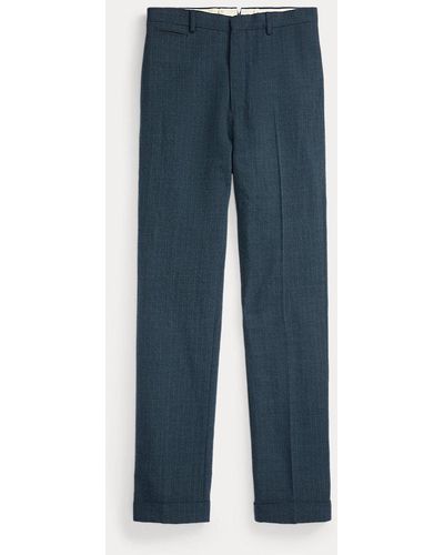 RRL Slim Fit Striped Wool Suit Trouser - Blue