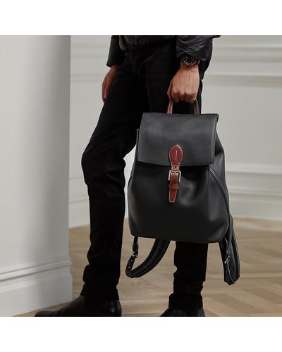 Ralph Lauren Purple Label Voyager Calfskin Backpack - Black
