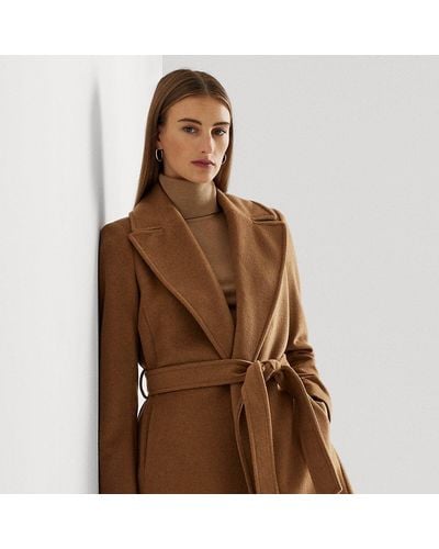 Lauren by Ralph Lauren Wool-blend Wrap Coat - Brown