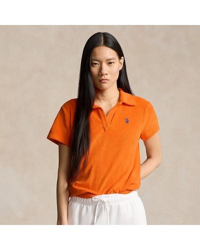 Polo Ralph Lauren Shrunken-Fit Poloshirt aus Frottee - Orange