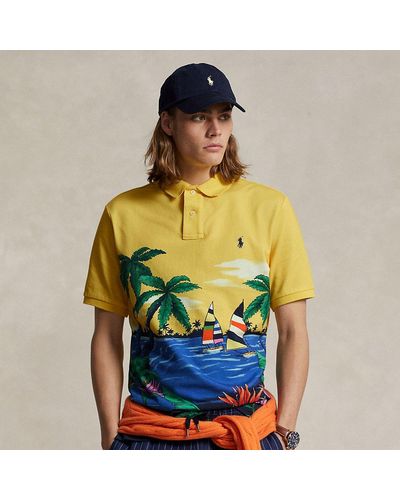 Ralph Lauren Classic Fit Tropical Mesh Polo Shirt - Multicolor