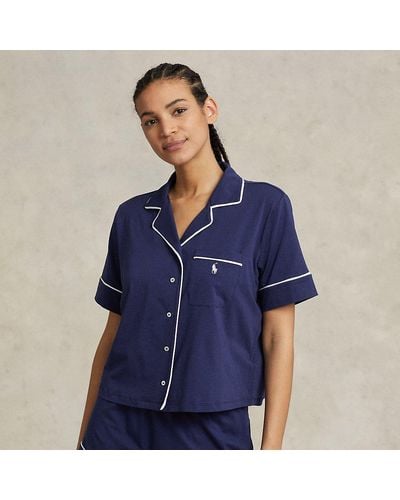 Polo Ralph Lauren Short-sleeve Jersey Pajama Set - Blue