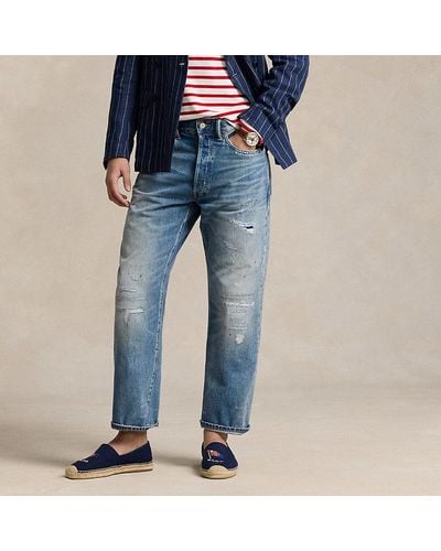 Polo Ralph Lauren Classic Fit Vintage Distressed Jeans - Blauw