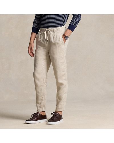 Polo Ralph Lauren Slim-Tapered Leinenhose Polo Prepster - Braun