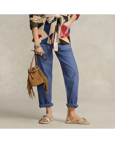 Ralph Lauren Pantalón funcional de satén de algodón - Azul