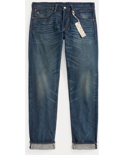 RRL Slim Fit Ridgecrest Selvedge Jeans - Blauw