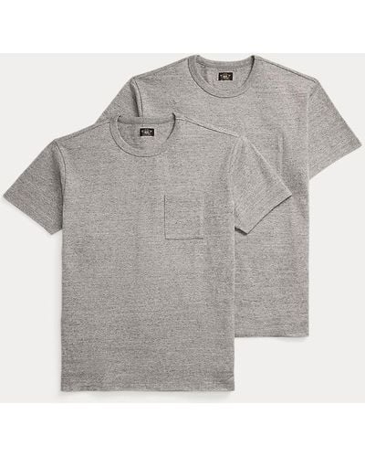 RRL T-Shirt mit Tasche im 2er-Pack - Grau