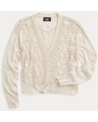 RRL Crochet-panelled Cardigan - Natural
