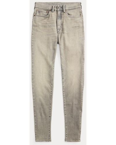 RRL Skinny-Fit Stretch-Jeans in Used-Optik - Grau