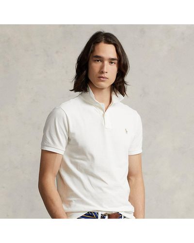Polo Ralph Lauren Custom-Slim-Fit Piqué-Poloshirt - Weiß