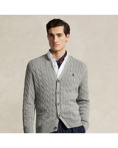 Ralph Lauren Cable-knit Cotton Cardigan - Gray