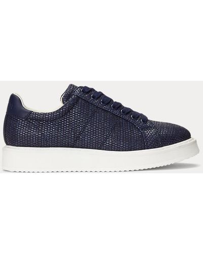 Lauren by Ralph Lauren Angeline Iv Strotextuur Sneaker Met Leer - Blauw