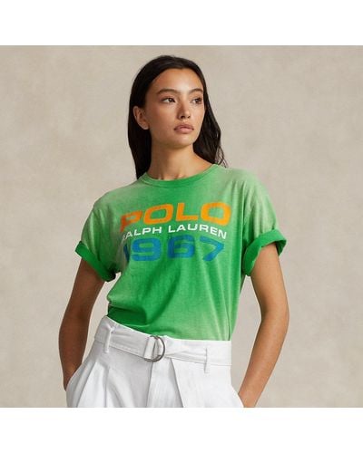 Polo Ralph Lauren Logo-T-Shirt aus Baumwolljersey - Grün