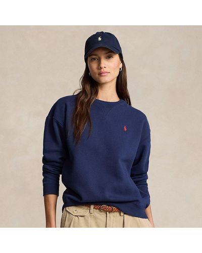 Ralph Lauren Fleece Sweatshirt Met Ronde Hals - Blauw