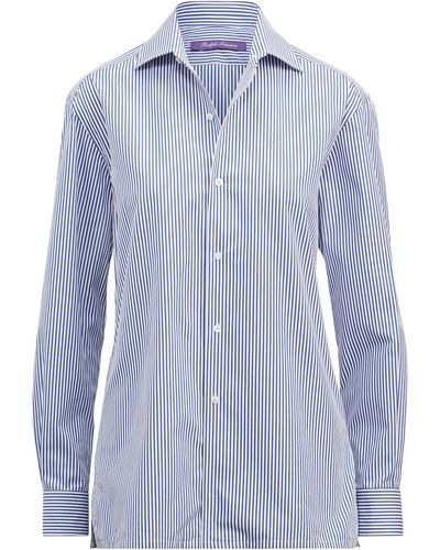 Ralph Lauren Collection Capri Striped Cotton Shirt - Blue