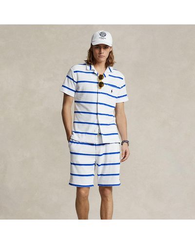 Polo Ralph Lauren Gestreifte Terry-Shorts mit Tunnelzug - Blau