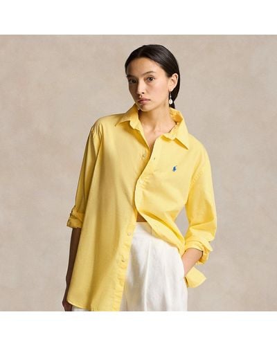 Polo Ralph Lauren Oversize Fit Cotton Twill Shirt - Yellow